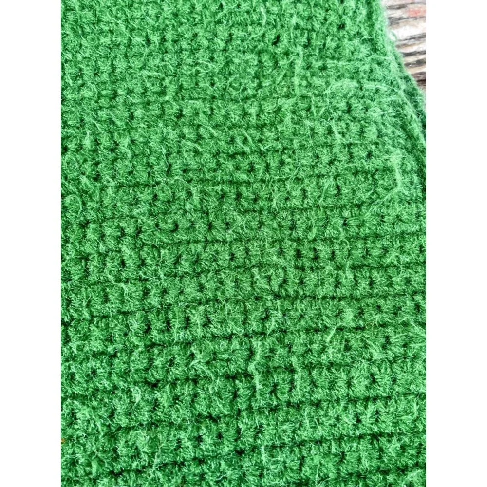 Vintage 1970s Kelley green Popcorn Crochet Purse MOD Retro - Picture 4 of 8